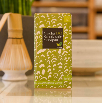 Bio Bitter Matchaschokolade - Marzipan (vegan)