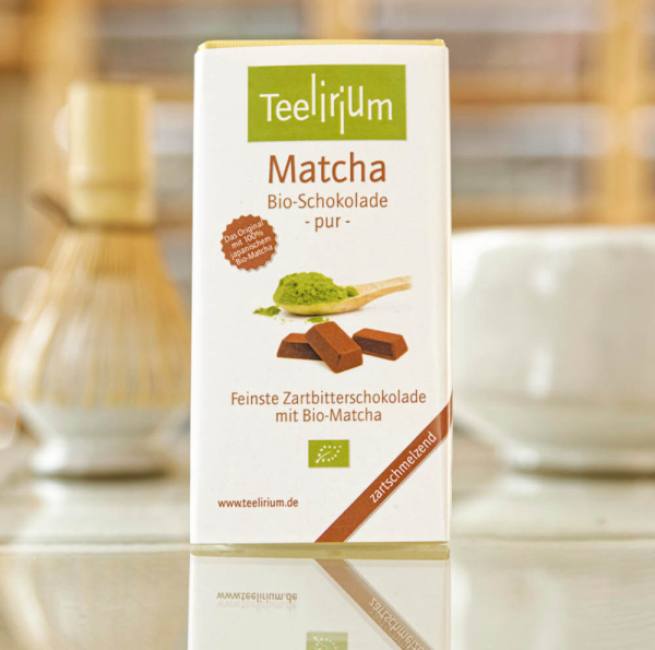 Bio Zartbitter Matchaschokolade - pur (vegan)